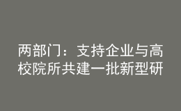 兩部門:支持企業(yè)與高校院所共建一批新型研發(fā)機構