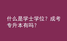 什么是學(xué)士學(xué)位？成考專升本有嗎？