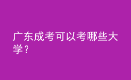 廣東成考可以考哪些大學(xué)？
