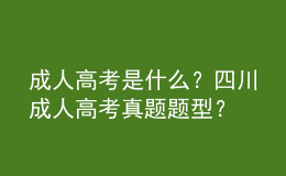 成人高考是什么？四川成人高考真題題型？