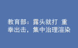 教育部：露頭就打 重拳出擊，集中治理渲染升學(xué)焦慮等惡意炒作行為