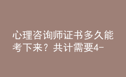 心理咨詢師證書多久能考下來？共計需要4-5個月