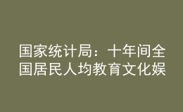 國家統(tǒng)計(jì)局：十年間全國居民人均教育文化娛樂支出增長106.0%