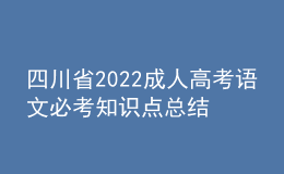 四川省2022成人高考語文必考知識點(diǎn)總結(jié)