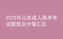 2022年山東成人高考考試題型及分值匯總