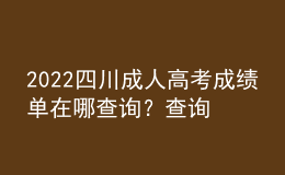 2022四川成人高考成績(jī)單在哪查詢？查詢不了的原因是什么？