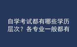 自學(xué)考試都有哪些學(xué)歷層次？各專(zhuān)業(yè)一般都有多少門(mén)課程？
