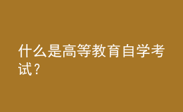 什么是高等教育自學(xué)考試？