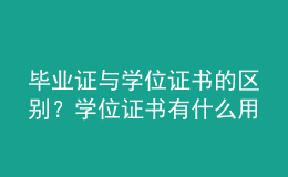 畢業(yè)證與學位證書的區(qū)別？學位證書有什么用？ 
