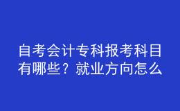 自考會計專科報考科目有哪些？就業(yè)方向怎么樣？ 