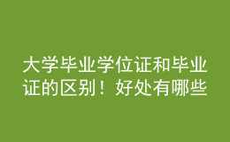 大學(xué)畢業(yè)學(xué)位證和畢業(yè)證的區(qū)別！好處有哪些？ 