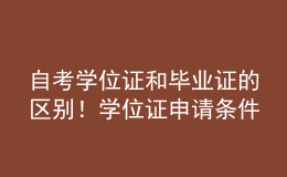 自考學(xué)位證和畢業(yè)證的區(qū)別！學(xué)位證申請條件是什么？ 