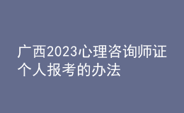 廣西2023心理咨詢師證個(gè)人報(bào)考的辦法 具體考報(bào)流程