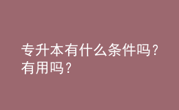 專升本有什么條件嗎？有用嗎？ 