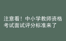 注意看！中小學教師資格考試面試評分標準來了