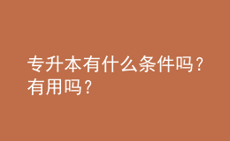 專升本有什么條件嗎？有用嗎？ 