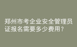 鄭州市考企業(yè)安全管理員證報(bào)名需要多少費(fèi)用？