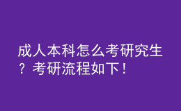 成人本科怎么考研究生？考研流程如下！