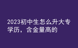 2023初中生怎么升大專學(xué)歷，含金量高的學(xué)歷形式！