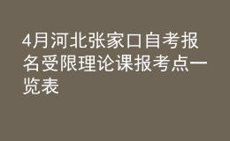 4月河北張家口自考報(bào)名受限理論課報(bào)考點(diǎn)一覽表 