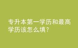 專升本第一學(xué)歷和最高學(xué)歷該怎么填？ 
