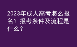 2023年成人高考怎么報名？報考條件及流程是什么？