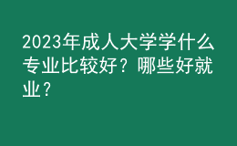 2023年成人大學(xué)學(xué)什么專業(yè)比較好？哪些好就業(yè)？