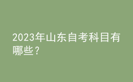2023年山東自考科目有哪些？ 