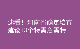 速看！河南省確定培育建設(shè)13個特需急需特色骨干學科（群）