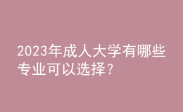 2023年成人大學(xué)有哪些專業(yè)可以選擇？
