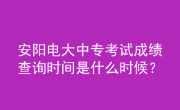 安陽(yáng)電大中?？荚嚦煽?jī)查詢時(shí)間是什么時(shí)候？