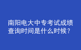 南陽電大中專考試成績查詢時間是什么時候？
