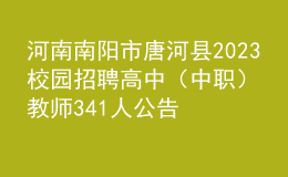 河南南陽市唐河縣2023校園招聘高中（中職）教師341人公告