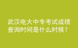 武漢電大中專考試成績查詢時間是什么時候？