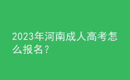 2023年河南成人高考怎么報(bào)名？