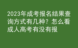 2023年成考報(bào)名結(jié)果查詢方式有幾種？怎么看成人高考有沒有報(bào)名成功？