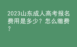 2023山東成人高考報(bào)名費(fèi)用是多少？怎么繳費(fèi)？