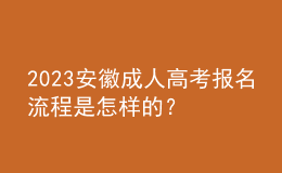 2023安徽成人高考報(bào)名流程是怎樣的？