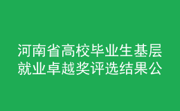 河南省高校畢業(yè)生基層就業(yè)卓越獎評選結(jié)果公示！這些師生入選