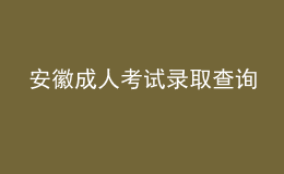 安徽成人考試錄取查詢(xún)