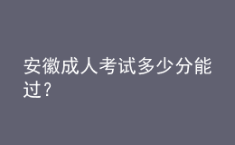 安徽成人考試多少分能過？