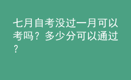 七月自考沒過一月可以考嗎？多少分可以通過？ 