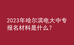 2023年哈爾濱電大中專報名材料是什么？