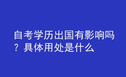 自考學(xué)歷出國有影響嗎？具體用處是什么 