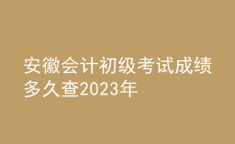 安徽會(huì)計(jì)初級(jí)考試成績(jī)多久查2023年