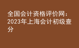 全國會計資格評價網(wǎng)：2023年上海會計初級查分