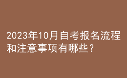 2023年10月自考報名流程和注意事項有哪些？ 