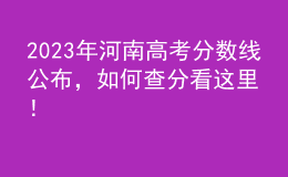 2023年河南高考分?jǐn)?shù)線公布，如何查分看這里！