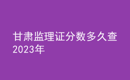 甘肅監(jiān)理證分?jǐn)?shù)多久查2023年