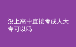 沒上高中直接考成人大?？梢詥?